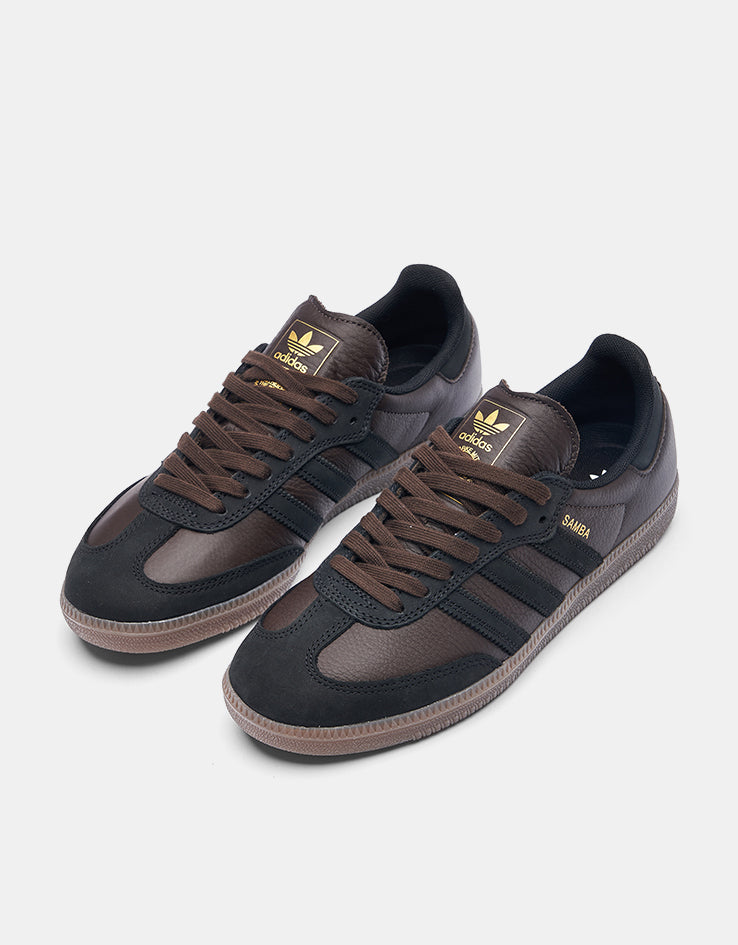 adidas Samba ADV Skate Shoes - Dark Brown/Core Black/Gum