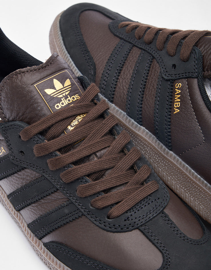 adidas Samba ADV Skate Shoes - Dark Brown/Core Black/Gum