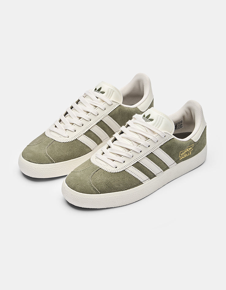 adidas Gazelle ADV Skate Shoes - Olive Strata/Chalk White/Gold Metallic