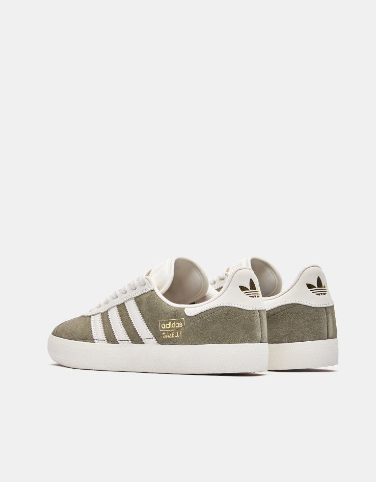 adidas Gazelle ADV Skate Shoes - Olive Strata/Chalk White/Gold Metallic