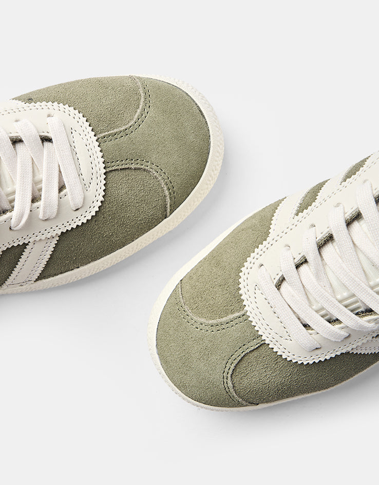 adidas Gazelle ADV Skate Shoes - Olive Strata/Chalk White/Gold Metallic