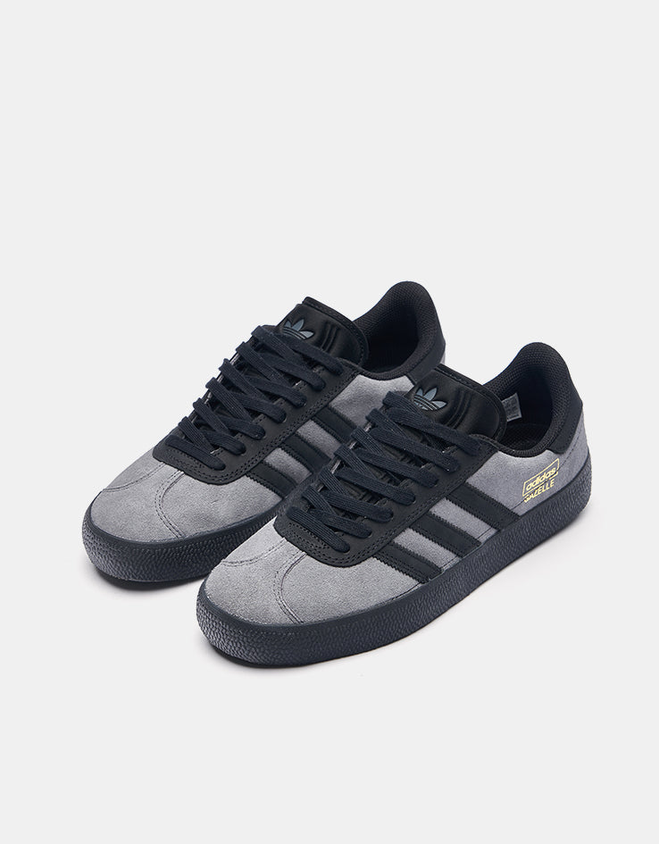 adidas Gazelle ADV Skate Shoes - Grey Six/Core Black/Gold Metallic