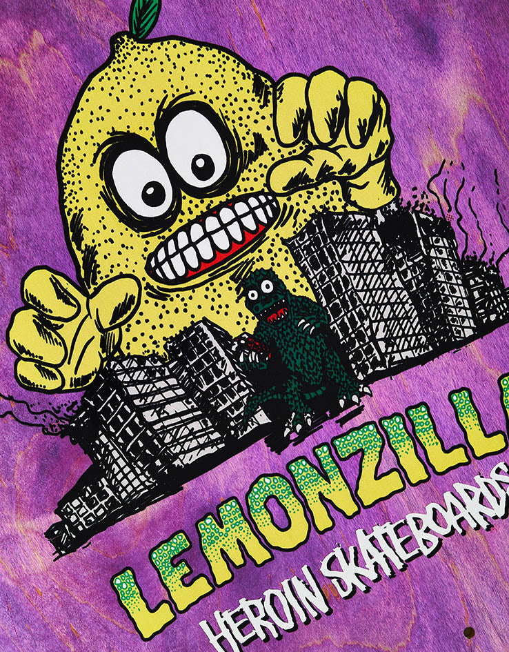 Heroin Lemonzilla Skateboard Deck - 13.25”