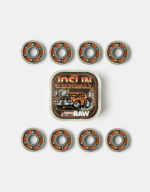 Bronson Speed Co. Joslin RAW 6-Ball Skateboard Bearings