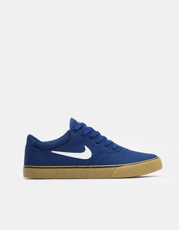 Nike SB Chron 2 Canvas Skate Shoes - Deep Royal Blue/White-Deep Royal Blue