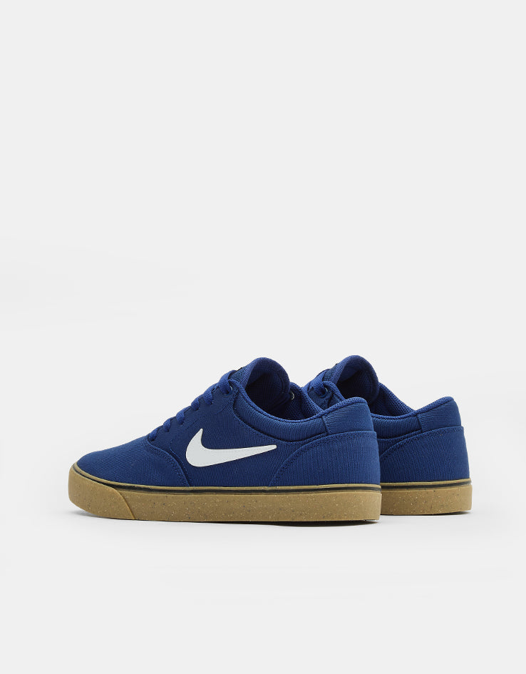 Nike SB Chron 2 Canvas Skate Shoes - Deep Royal Blue/White-Deep Royal Blue