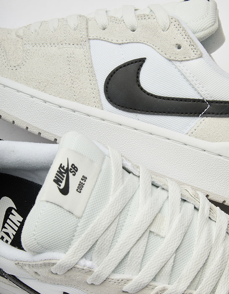 Nike SB Code 58 Skate Shoes - White/Black-Summit White-Black
