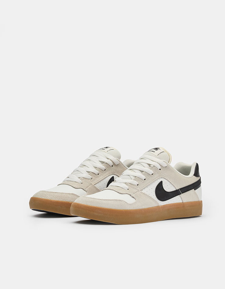 Nike SB Delta Force Vulc Skate Shoes - Summit White/Black-Gum Light Brown