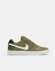 Nike SB Delta Force Vulc Skate Shoes - Medium Olive/White-Black-White