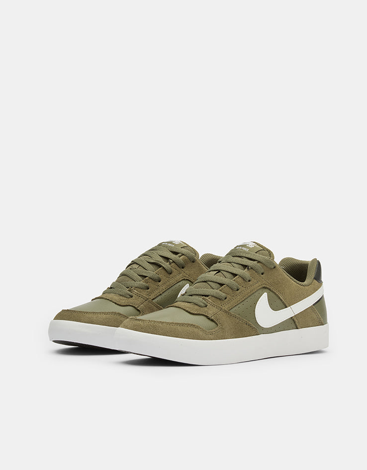 Nike SB Delta Force Vulc Skate Shoes - Medium Olive/White-Black-White
