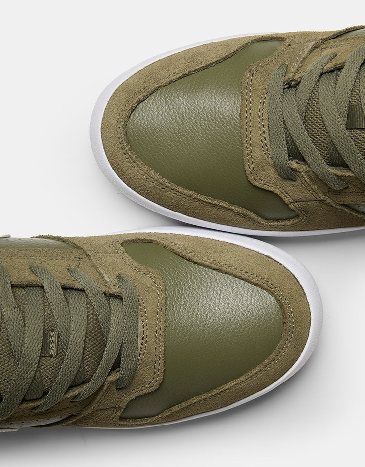 Nike SB Delta Force Vulc Skate Shoes - Medium Olive/White-Black-White