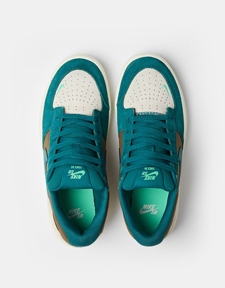 Nike SB Force 58 Skate Shoes - Mosswood Brown/Geode Teal-Lt Orewood Brn