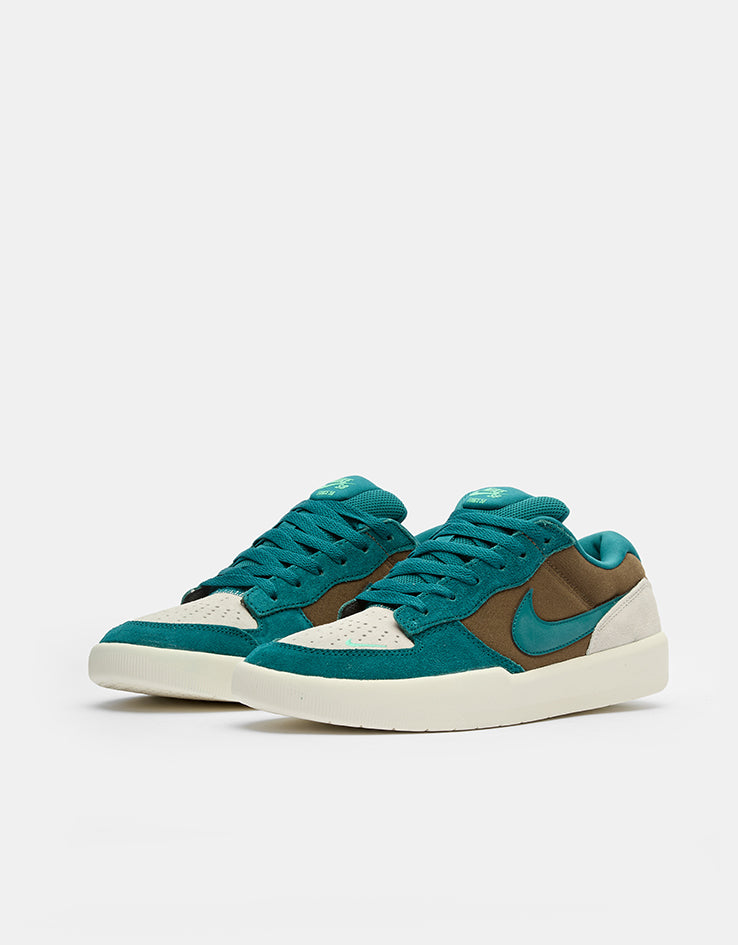 Nike SB Force 58 Skate Shoes - Mosswood Brown/Geode Teal-Lt Orewood Brn
