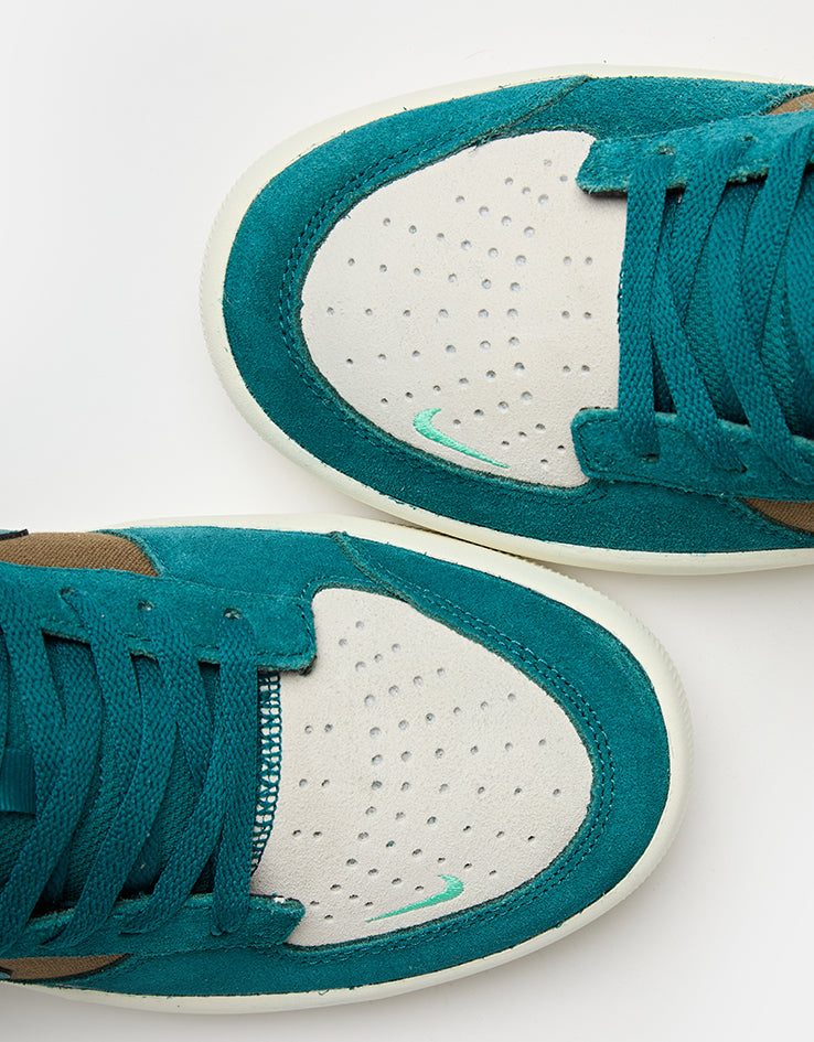 Nike SB Force 58 Skate Shoes - Mosswood Brown/Geode Teal-Lt Orewood Brn