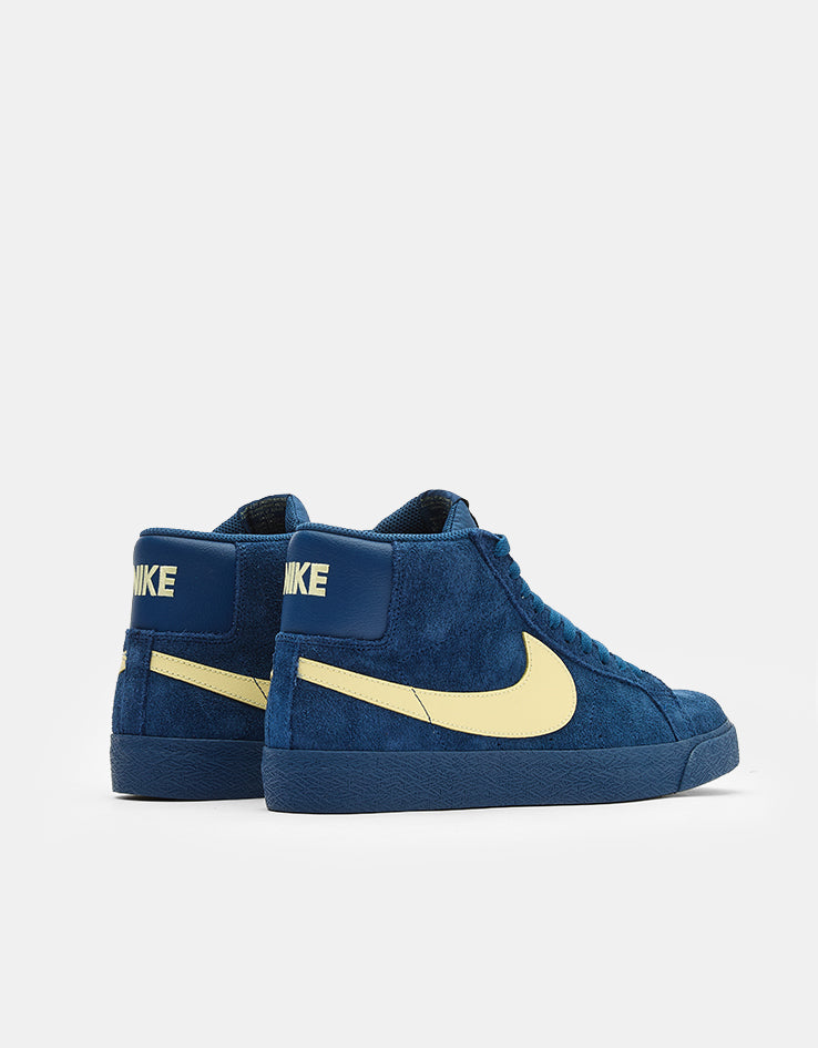 Nike SB Zoom Blazer Mid Skate Shoes - Coastal Blue/Pale Yellow-Coastal Blue