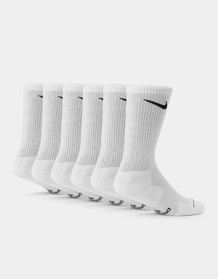 Nike Everyday Elevated 6 Pack Crew Socks - White/Black