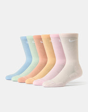 Nike Everyday Elevated 6 Pack Crew Socks - Pastel/Multi