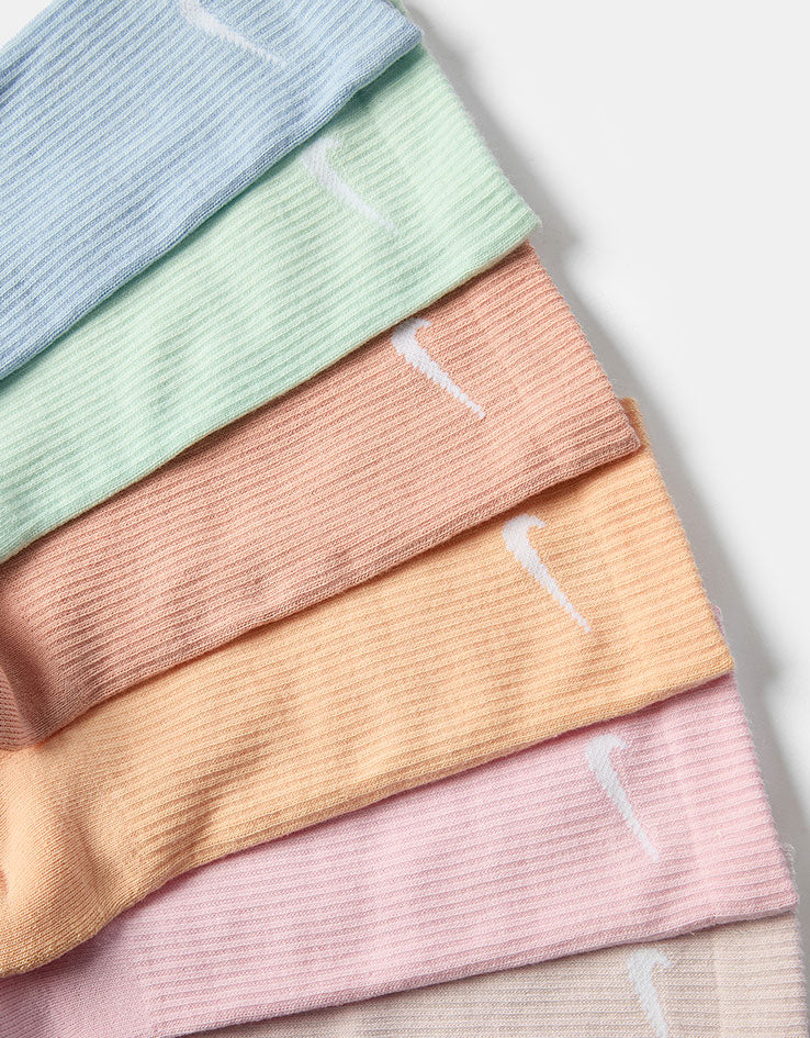 Nike Everyday Elevated 6 Pack Crew Socks - Pastel/Multi