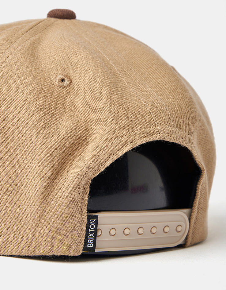 Brixton Linwood Netplus Snapback Cap - Sand/Pinecone Brown