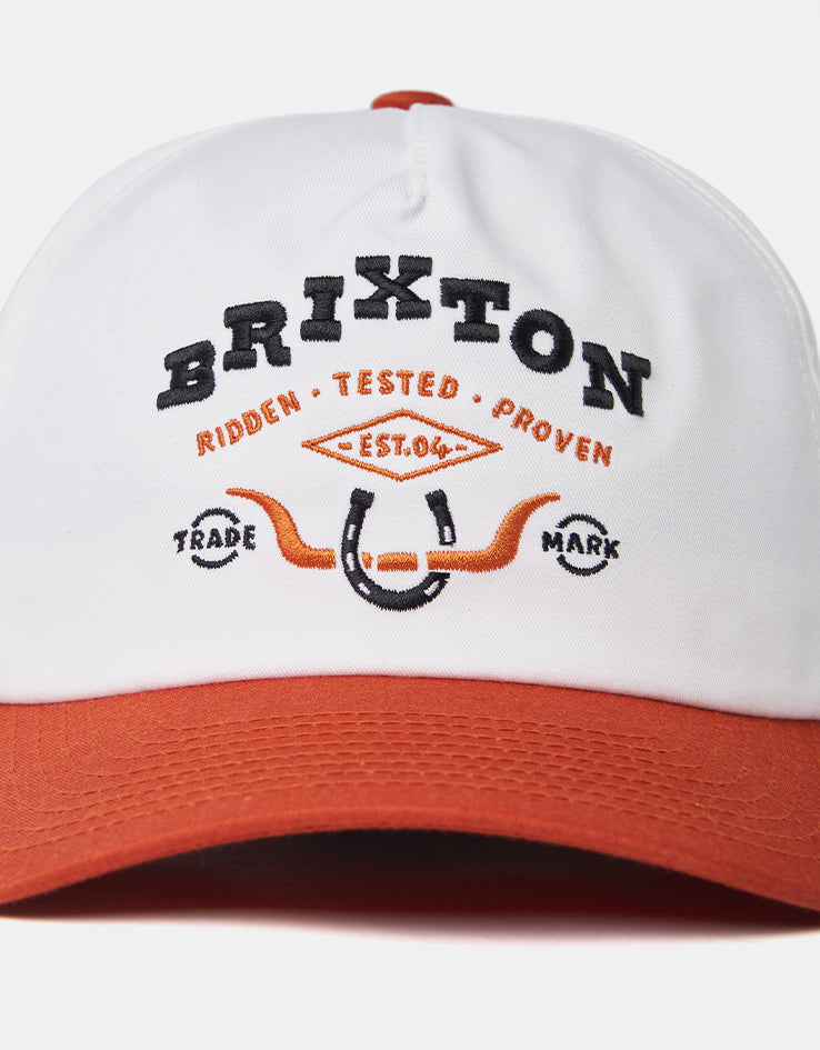 Brixton Beekman Snapback Cap - Off White/Rust