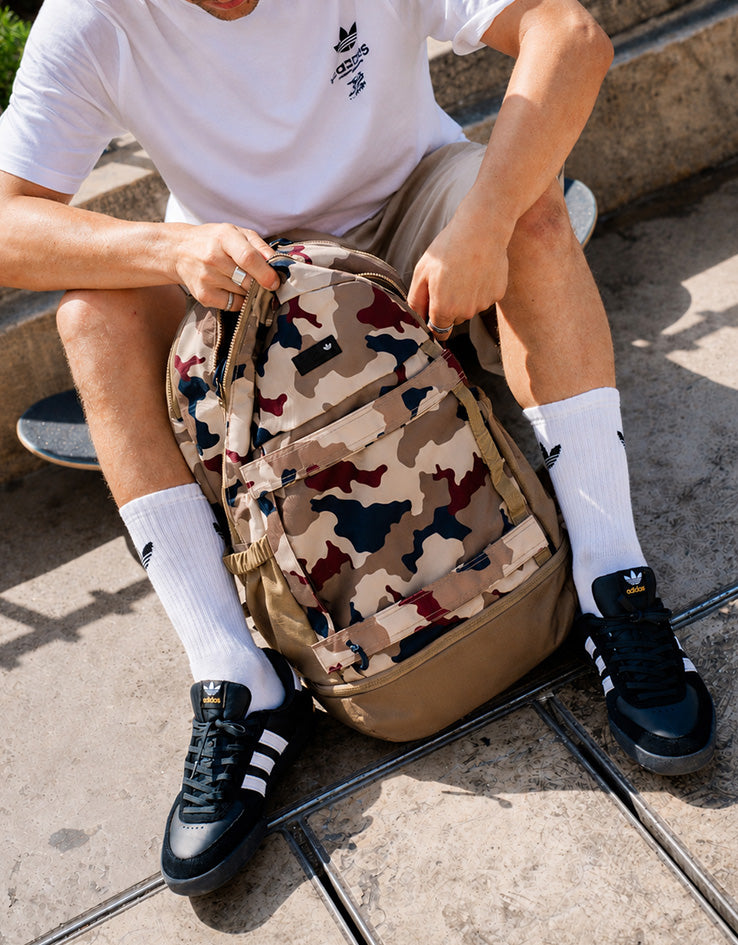 adidas Skateboarding Backpack - Khaki Three/Khaki Six/Aurora Ink/Shadow Red