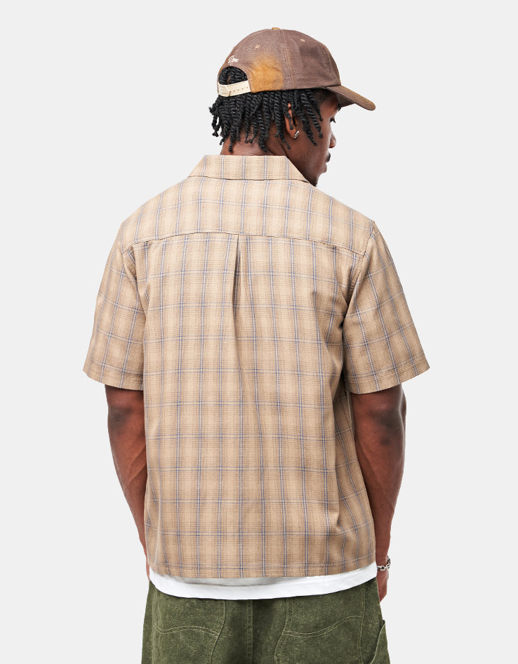 Dime MTL Plaid Button Up S/S Shirt - Brown