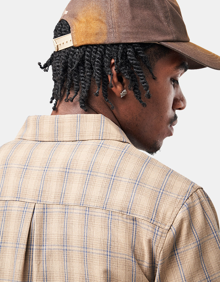 Dime MTL Plaid Button Up S/S Shirt - Brown