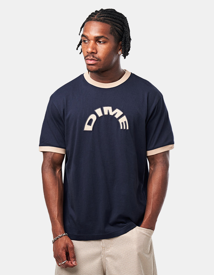 Dime MTL Arch Ringer T-Shirt - Navy