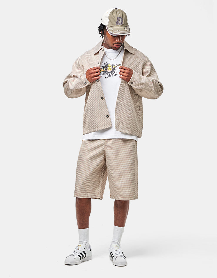 Dime MTL Baggy Houndstooth Shorts - Beige