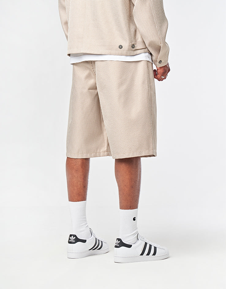 Dime MTL Baggy Houndstooth Shorts - Beige
