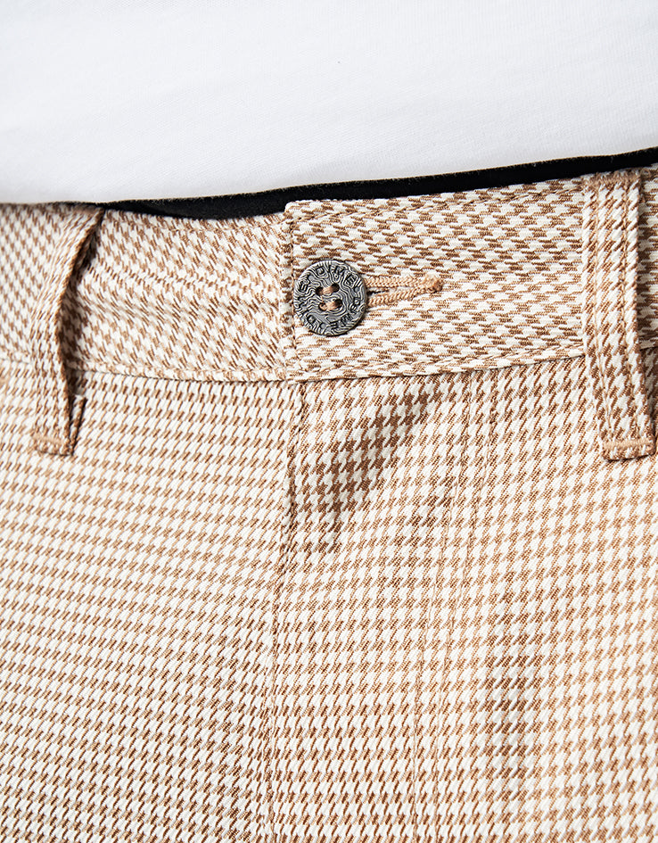 Dime MTL Baggy Houndstooth Shorts - Beige
