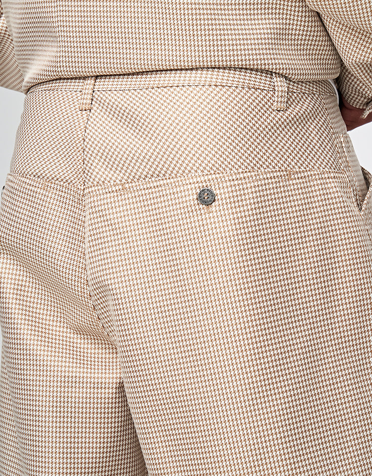 Dime MTL Baggy Houndstooth Shorts - Beige