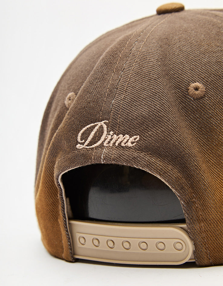 Dime MTL Cursive Denim Worker Cap - Brown Washed