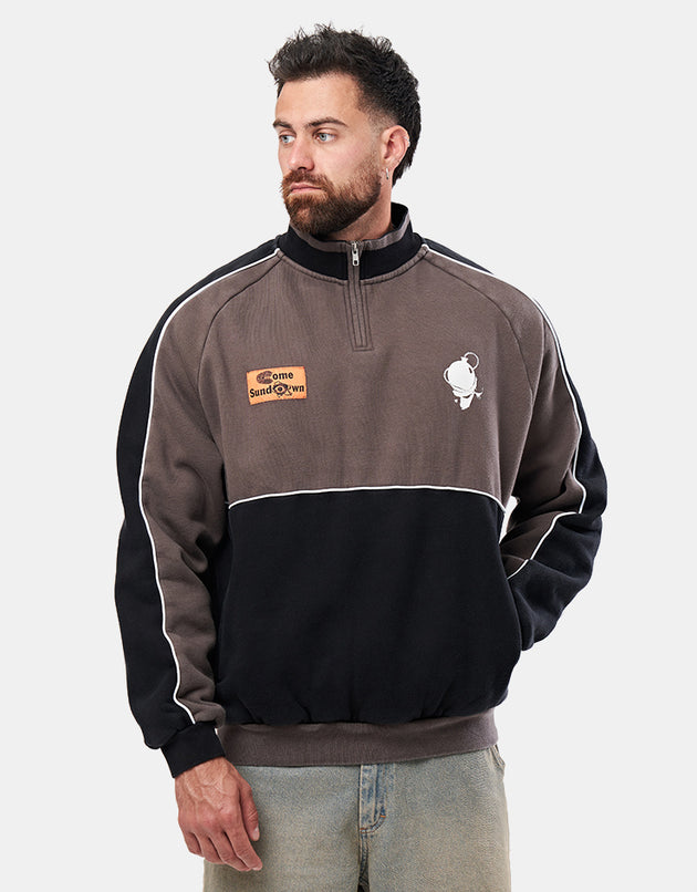 Come Sundown Destruction 1/4 Zip Fleece - Brown/Black