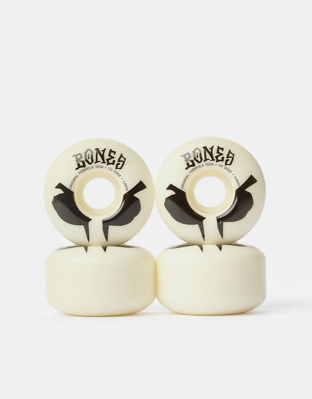 Bones OG Formula V4 Wide 100a White Skateboard Wheels