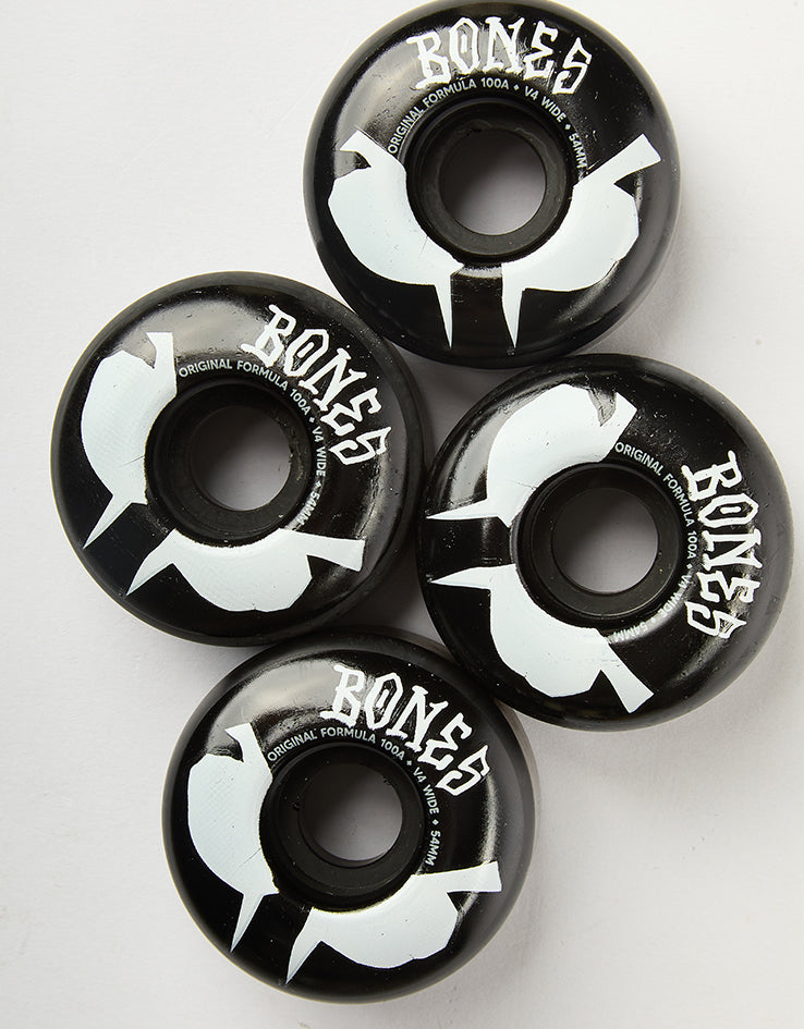 Bones OG Formula 100A V4 Wide 100a Black Skateboard Wheels