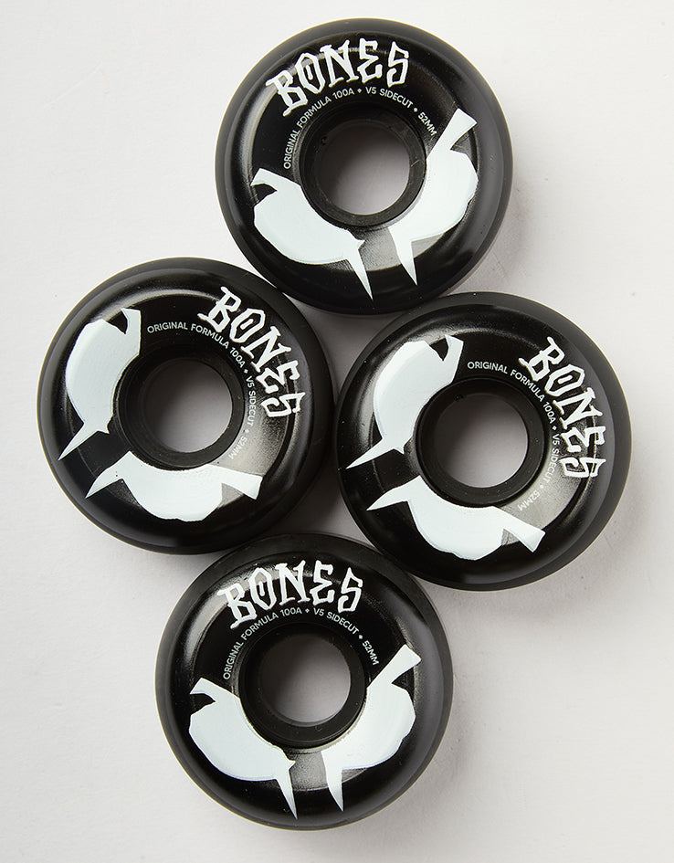 Bones OG Formula V5 Sidecut 100a Black Skateboard Wheels