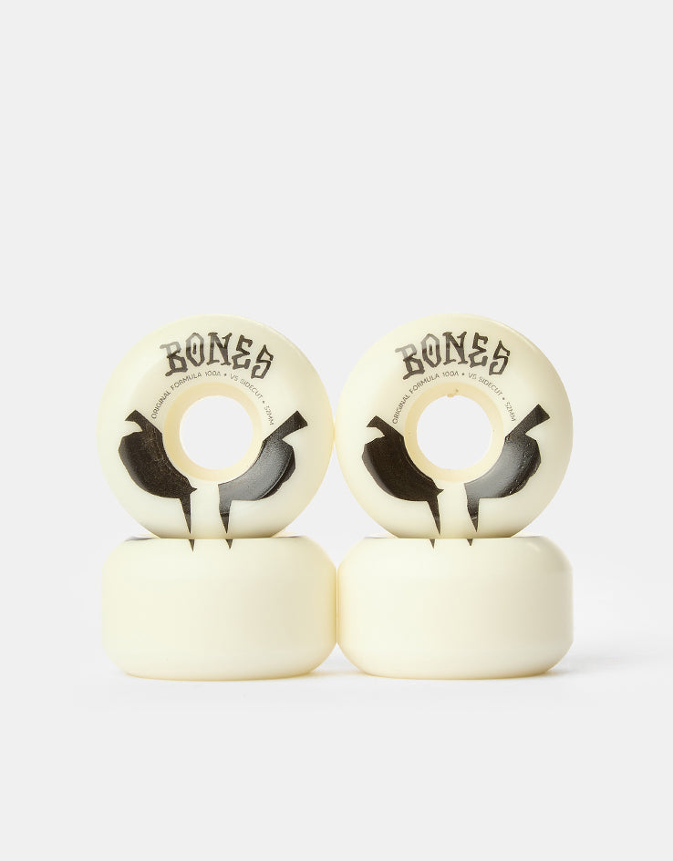 Bones OG Formula V5 Sidecut 100a White Skateboard Wheels