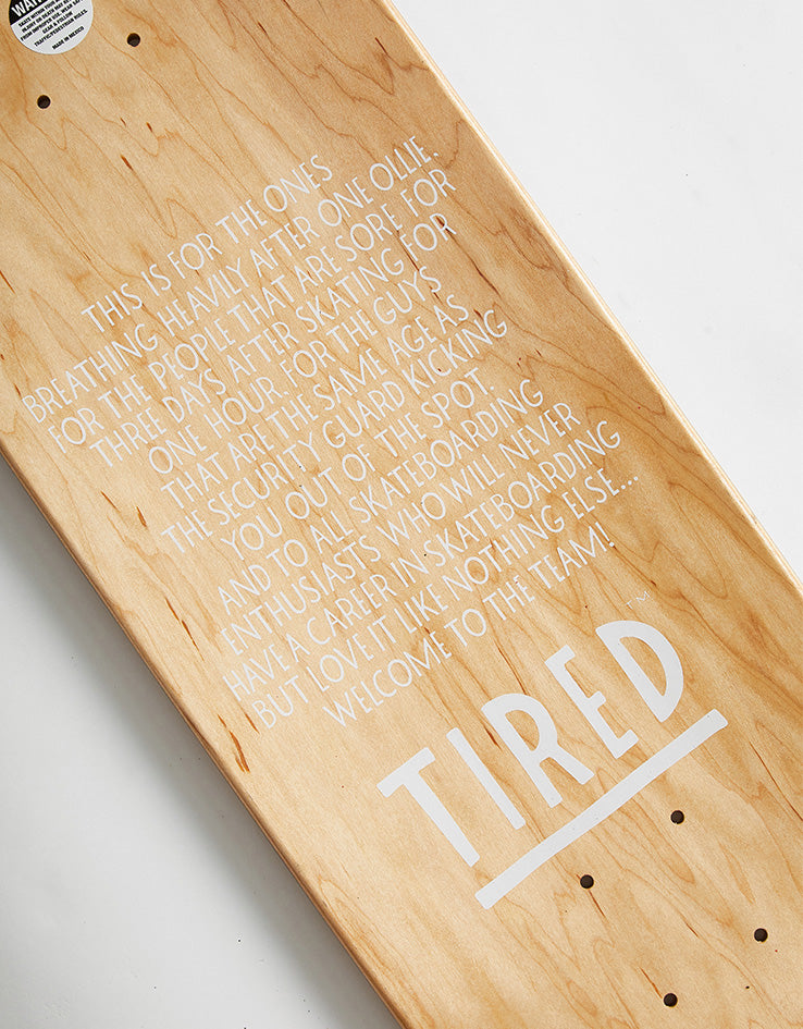 Tired Music Skateboard Deck - 8.5"