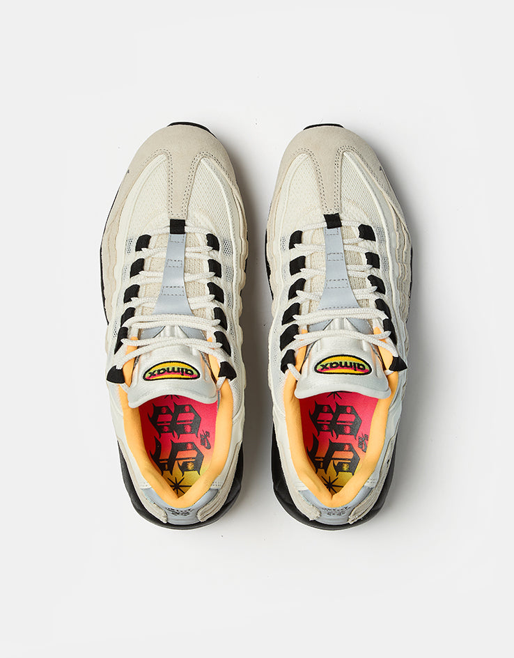 Nike SB 'FC Pack' Air Max 95 Skate Shoes - Sail/Black-Laser Orange