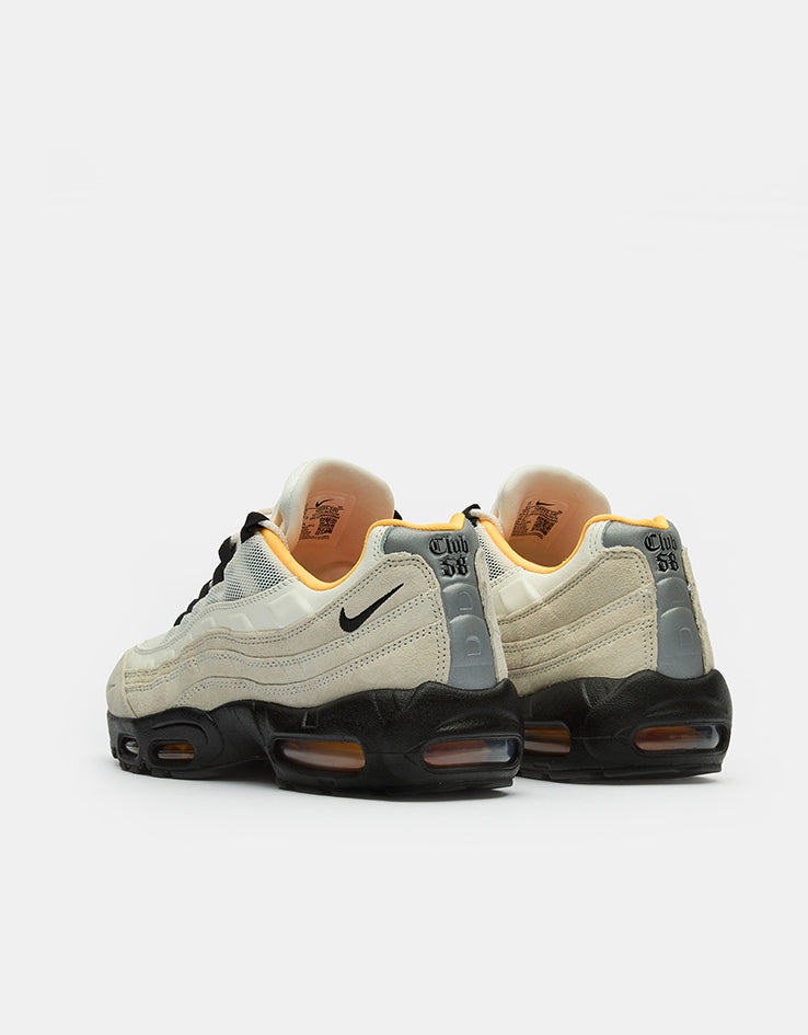 Nike SB 'FC Pack' Air Max 95 Skate Shoes - Sail/Black-Laser Orange