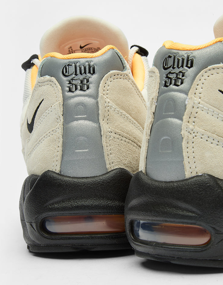 Nike SB 'FC Pack' Air Max 95 Skate Shoes - Sail/Black-Laser Orange