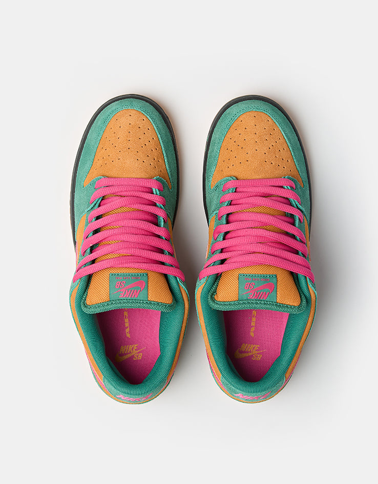 Nike SB Dunk Low Pro Skate Shoes - Green Noise/Watermelon-Light Curry