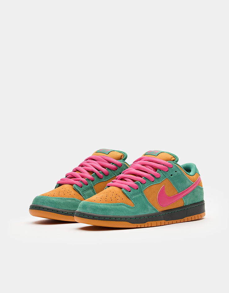 Nike SB Dunk Low Pro Skate Shoes - Green Noise/Watermelon-Light Curry