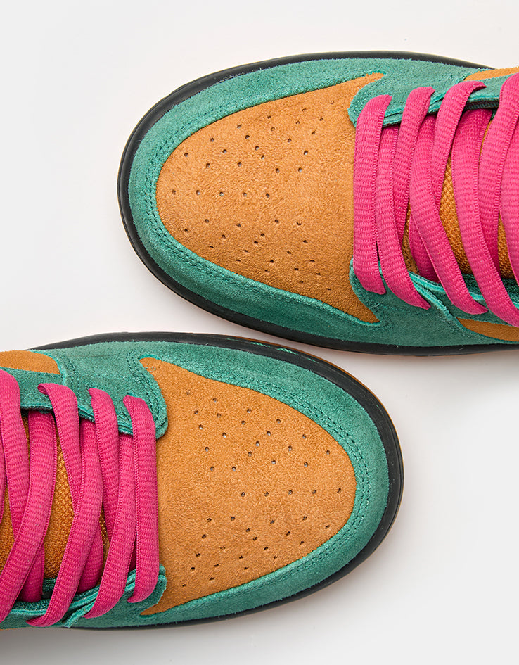 Nike SB Dunk Low Pro Skate Shoes - Green Noise/Watermelon-Light Curry