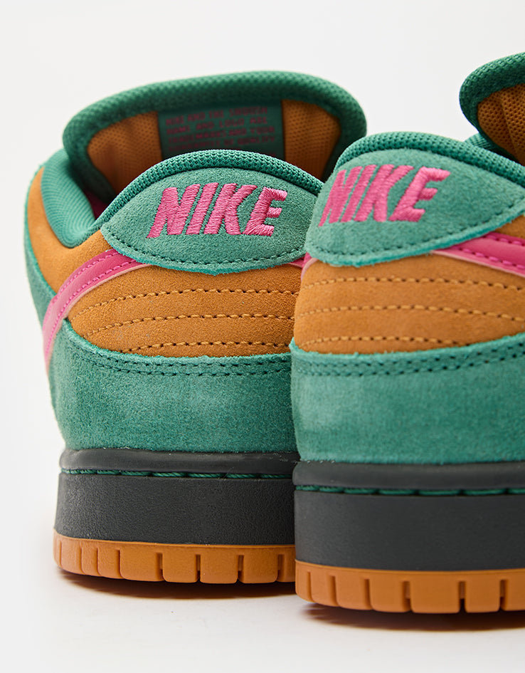 Nike SB Dunk Low Pro Skate Shoes - Green Noise/Watermelon-Light Curry