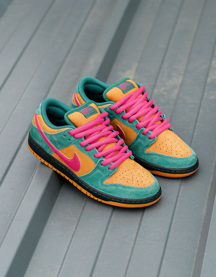 Nike SB Dunk Low Pro Skate Shoes - Green Noise/Watermelon-Light Curry