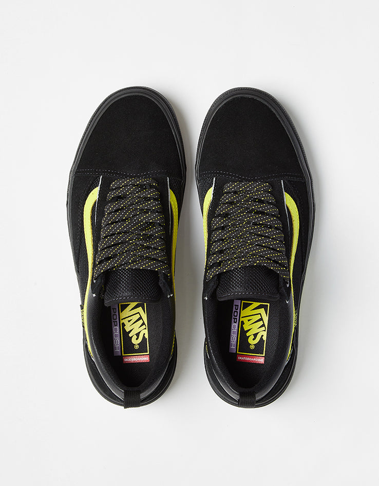 Vans Skate Old Skool Wafflecup Shoes - Reflective Black/Lime