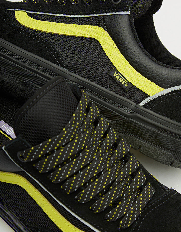 Vans Skate Old Skool Wafflecup Shoes - Reflective Black/Lime