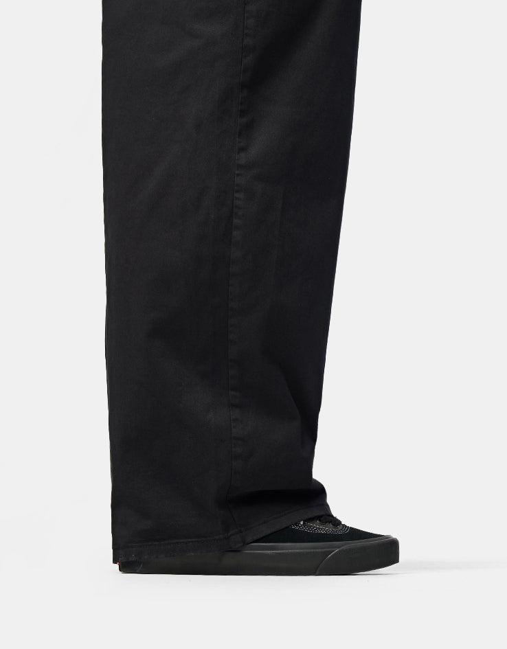 Route One Wide Leg Pleated Chino - Black